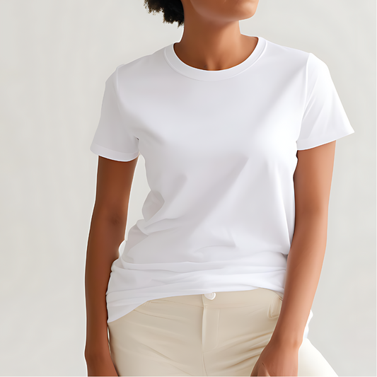 Short Sleeve Crew Neck Tee White