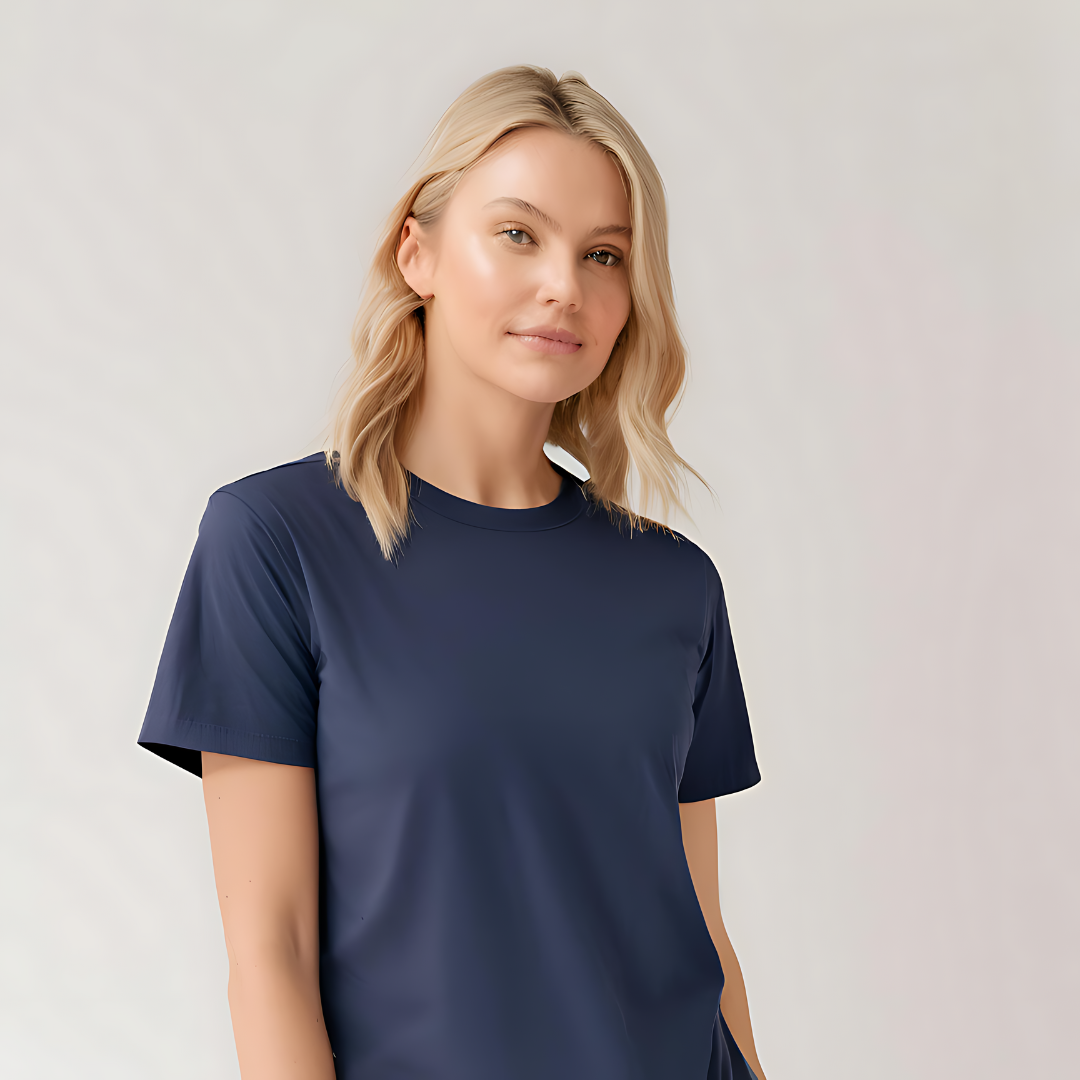 Short Sleeve Crew Neck Tee Navy Blue