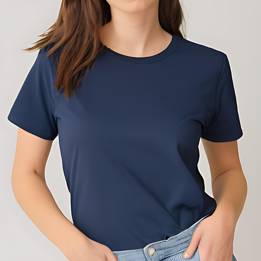 Short Sleeve Crew Neck Tee Navy Blue