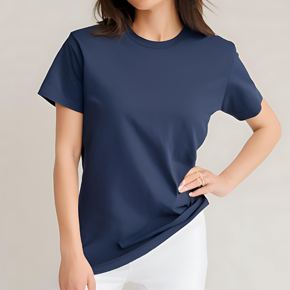 Short Sleeve Crew Neck Tee Navy Blue